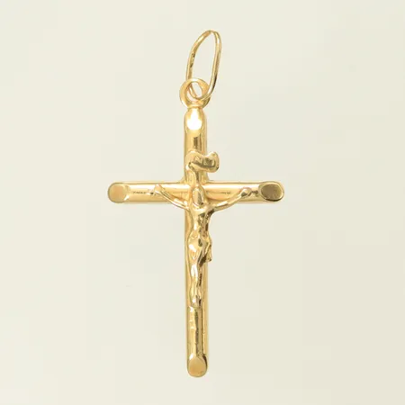 Hänge krucifix 35x18mm inkl ögla, 14K 1g Vikt: 1 g