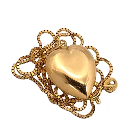 Halskedja Venezia och hänge Hjärta, 18K guld, defekter Vikt: 4 g