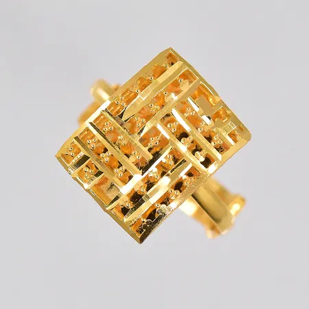 Ring stl:17½ ställbar skena ovandel 15x11mm, 21K Vikt: 2,2 g