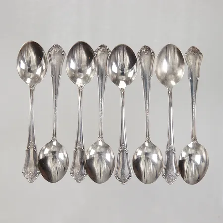 8 kaffeskedar modell Eva 11cm år 1963, Skandia-Hultman-Kommanditbolag, Silver 830/1000 Vikt: 97,7 g