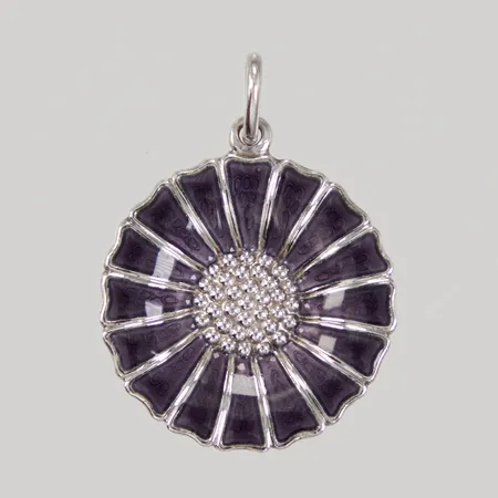 Hänge Georg Jensen "Daisy" Ø18mm, blå emalj, silver 925/1000  Vikt: 2 g