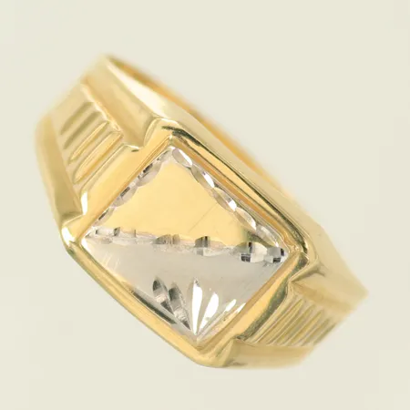 Klackring tvåfärgad ihålig stl 23½, bredd 4-12mm, 14K 3g