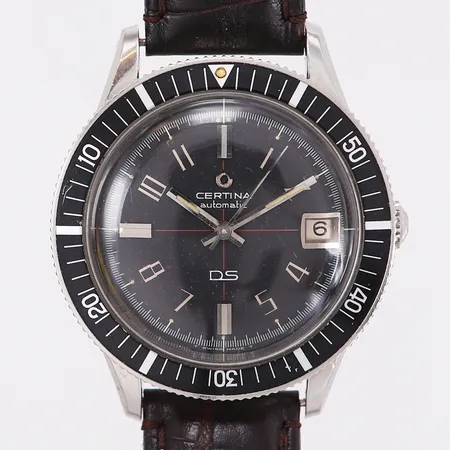 Armbandsur Certina DS Automatic Red Cross, Ø38mm, stål, datumfönster, vridbar bezel, cal: 25-651, boettnr:346.825 referens:5801113, serienr:53004930, läderband, saknar spänne.