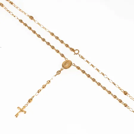 Radband/Rosenkrans med Ave Maria och krucifix 52cm bredd 3mm 18K 6,0g. 