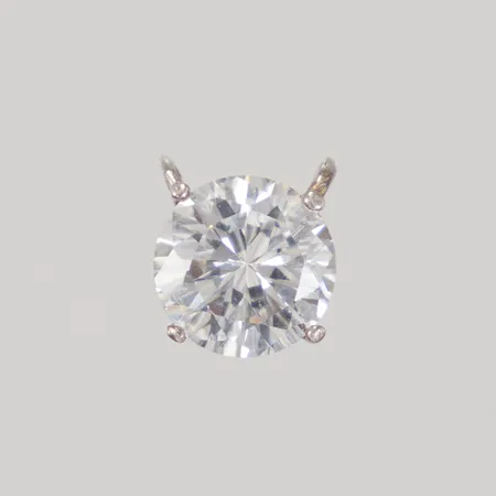 Hänge med vit sten Ø 9mm, silver 925/1000  Vikt: 1,6 g