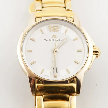 Damur Maurice Lacroix AH91265, quartz, 27mm, gulmetall, sapphire glas, extra länkbilar