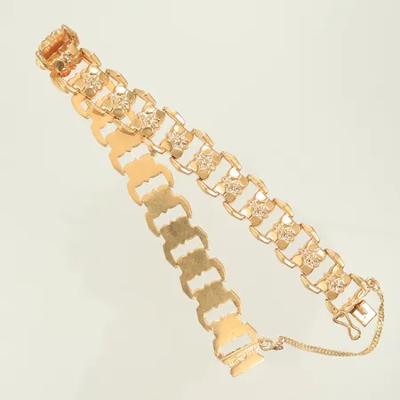 Armband med säkerhetskedja, längd 18cm bredd 11mm, 18K 14,2g 