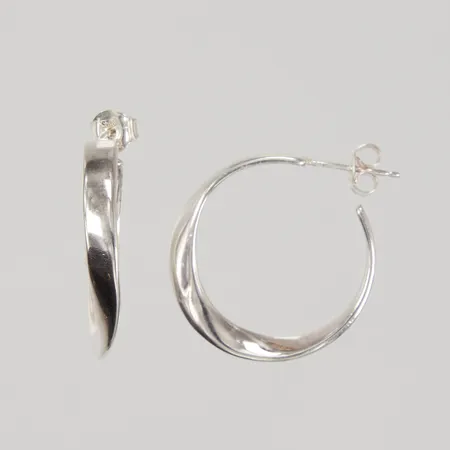 Örhängen Creoler Ø25mm, bredd ca 3mm, GHA, Silver 925/1000 Vikt: 5,5 g