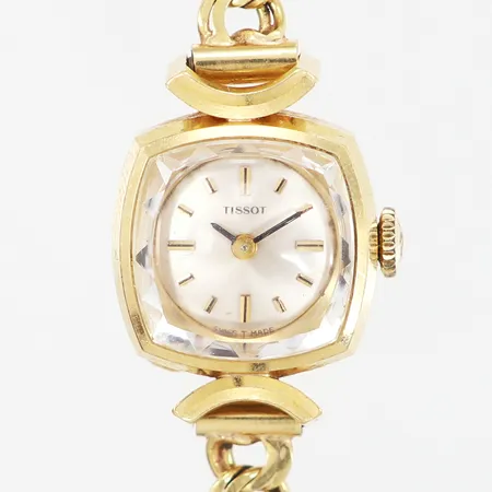 Damur Tissot manuell Ø15mm, armband samt boett 18K, bruttovikt: 19,8gram