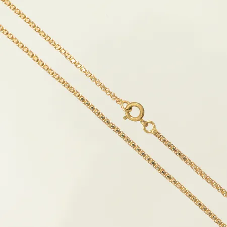 Halskedja längd 50cm, bredd2mm (ojämna länkdelar, lås ej guld) 18K, 4,7g