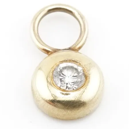 Hänge m diamant ca 0,10ct, 12mm x 6,5mm, 14k Vikt: 0,8 g