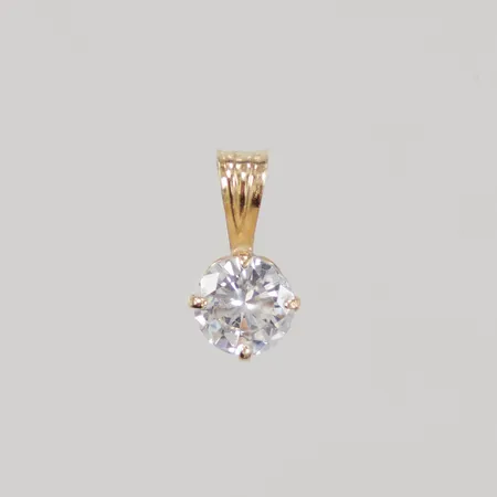 Hänge med vit sten längd 10mm, 18K Vikt: 0,4 g