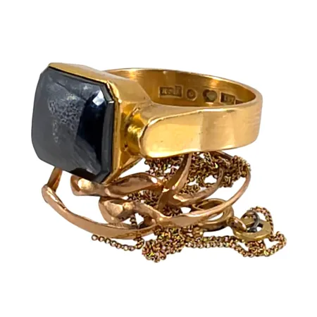 Diverse smycken, 14K guld - 2,2g, 18K guld - bruttovikt 10,7g, defekter