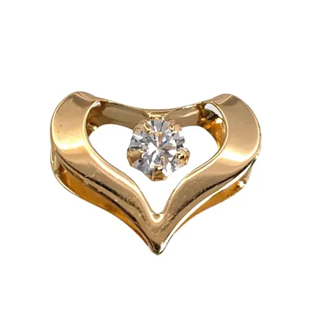 Hänge Hjärta i 18K guld, vit sten, Guldfynd (GHA), storlek 9x11 mm, fint skick, sten utan anmärkning Vikt: 0,3 g