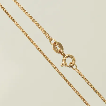 Halskedja längd 50cm, bredd1mm (ojämn länkdel) 14K, 1,5g