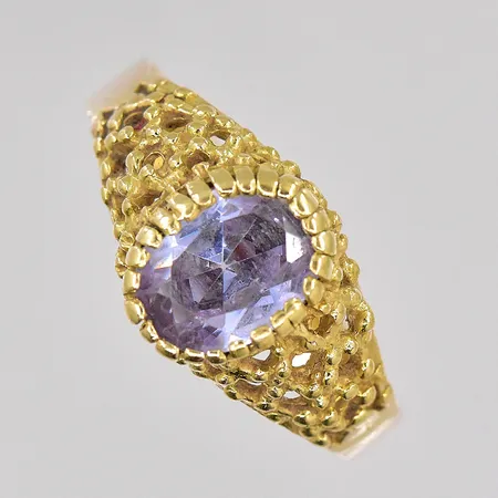 Ring ned vit sten stl:20½, ostämplad, 18K Vikt: 5 g