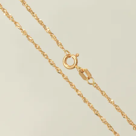 Kedja Singapore längd: 42,5cm, bredd 1,3mm GHA,18K Vikt: 1,7 g