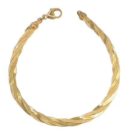 Armband i 14K guld, tillverkarstämpel GHK, Finland, längd 19,5 cm, bredd 5 mm, fint skick Vikt: 5,8 g