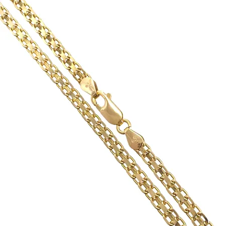 Halskedja X-länk i 14K guld, Italien, längd 41,0 cm, bredd 3,5 mm Vikt: 9 g