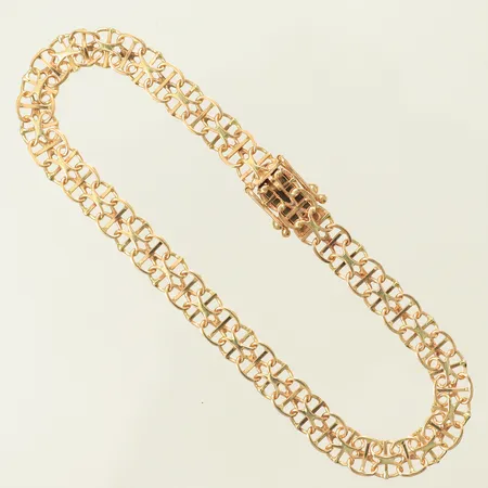 Armband x-länk med stav, längd: 19cm, bredd: 5,8mm, 18K Vikt: 6,8 g