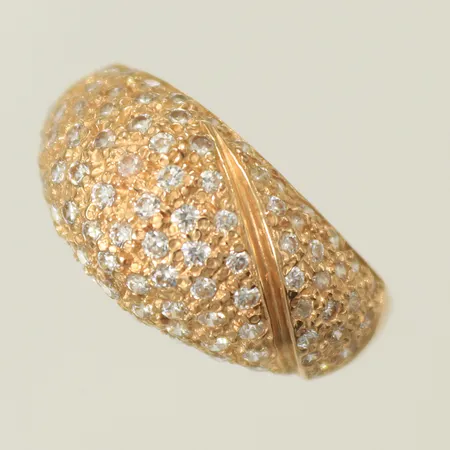 Ring med vita stenar stl 17¼ bredd 2,5-11mm, 14K 5,2g totalt