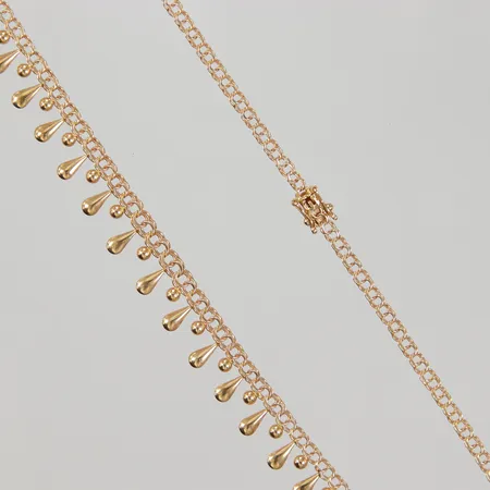 Collier Bismarck med integrerade hängen 43,5cm, bredd 3-9mm,  Vikt: 6,5 g