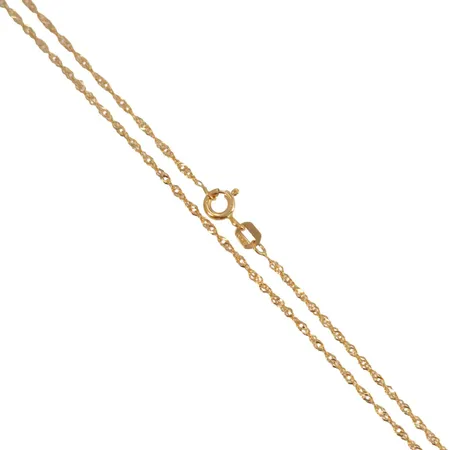 Halskedja Singapore i 18K guld, Guldfynd (GHA), längd 42,5 cm, bredd 1,3 mm, fint skick Vikt: 1,8 g