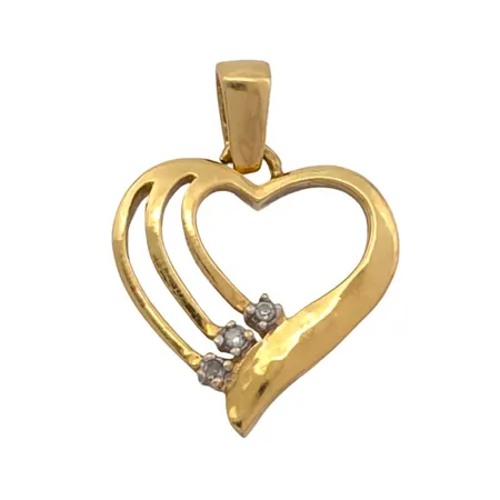 Hänge Hjärta i 18K guld, bucklor Vikt: 1,4 g