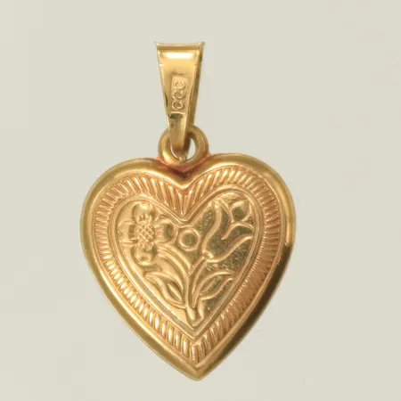 Hänge hjärta 20x12mm inkl ögla, 18K 0,7g 