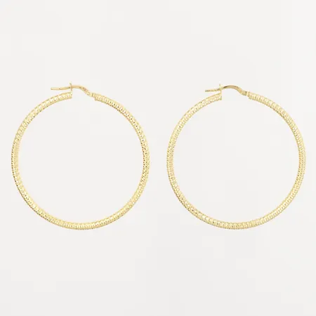 Ett par örhängen creoler Ø15mm, bredd: 3mm, 18K Vikt: 3,8 g