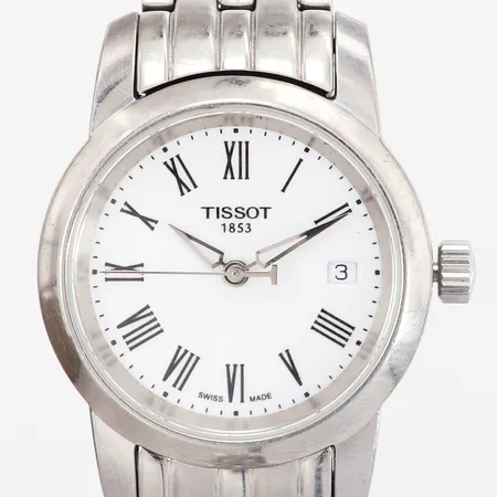 Damur Tissot stål Ø28mm quartz refnr: T033210A,  datum, innermått: ca 14cm, inga tillbehör