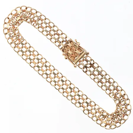 Armband X-länk,Tore Clareus Stockholm,längd ca 18.5 cm,bredd 8 mm,18k. Vikt: 8 g
