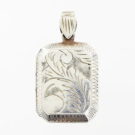 Medaljong 30x17mm, mönstrad, öppningsbar, silver 925/1000 Vikt: 4,3 g