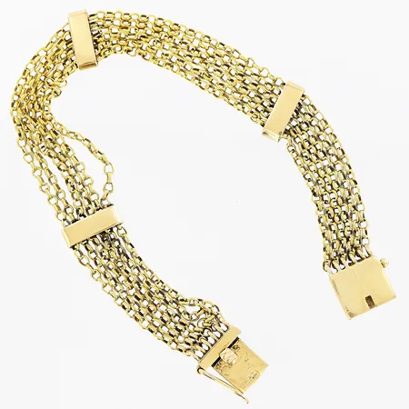 Armband längd 19cm, bredd 12,5mm, defekter, 18K Vikt: 21,2 g