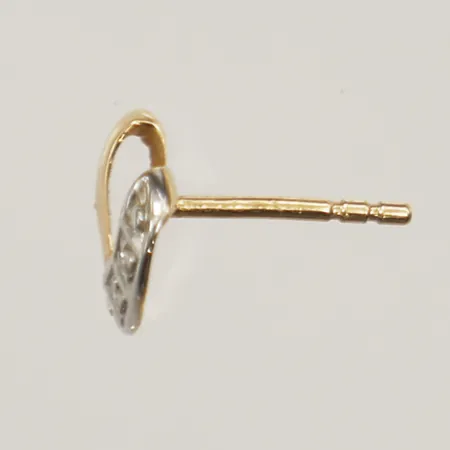 Udda örhänge med vita stenar, tvåfärgat 18K Vikt: 0,4 g