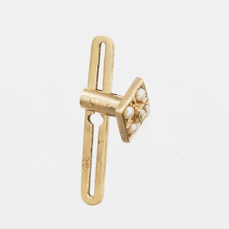 Udda Manschettknapp med fröpärlor 6X6mm, 18K Vikt: 1,3 g