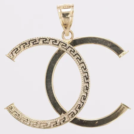 Hänge delvis meandermönster, längd 33mm, bredd 34mm, 18K Vikt: 1,4 g