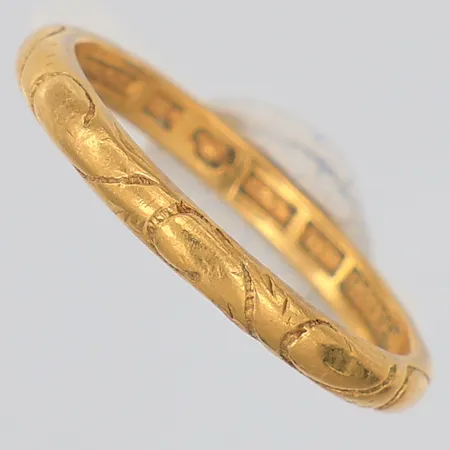 Ring mönstrad stl:16 Bolidenguld 23K Vikt: 2,7 g