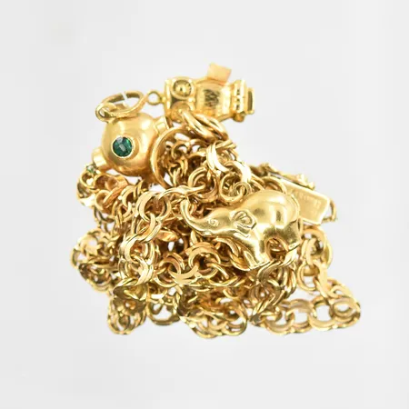 Diverse defekt guld med stenar och pärlor, 18K. Vikt: 24,2 g