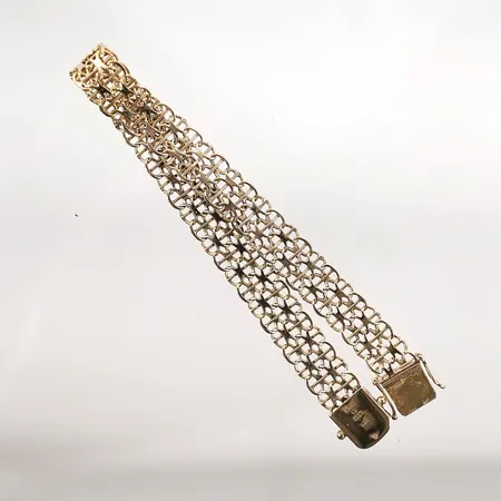 Armband x-länk med stav längd 21cm bredd 10mm 18k 13,7g Vikt: 13,7 g