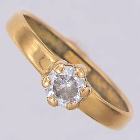 Ring vit sten stl:17¾, 18K Vikt: 1 g