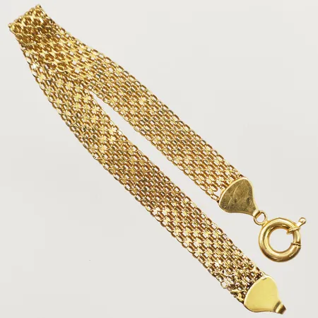 Armband X-länk längd 17cm, bredd 8mm, bucklig skev, 21K  Vikt: 5 g