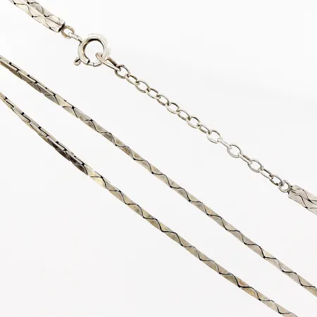 Collier 2-radigt längd 42-48cm, bredd 4mm, silver 925/1000 Vikt: 25,8 g