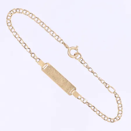 Armband Bismarck med bricka längd 14-17cm bredd 3-5mm något vriden 18K Vikt: 2,4 g