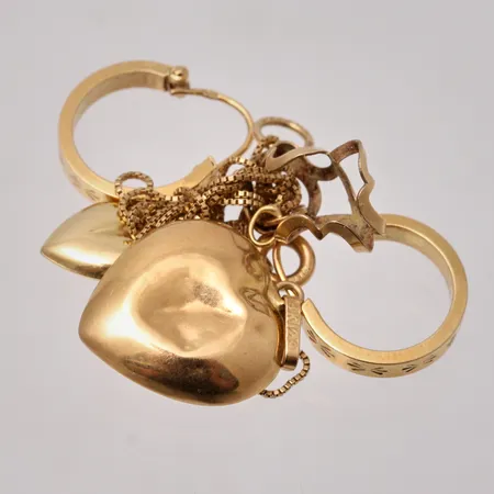 Diverse defekt guld, 18K, 4,68g.