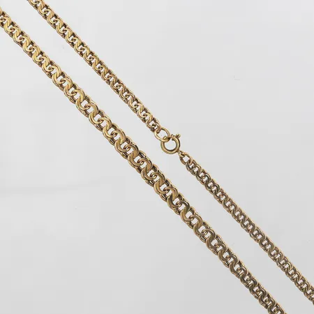 Kedja, Bismarck, längd: 46,5 cm, bredd: 5 mm, 18K guld. Vikt: 14,4 g