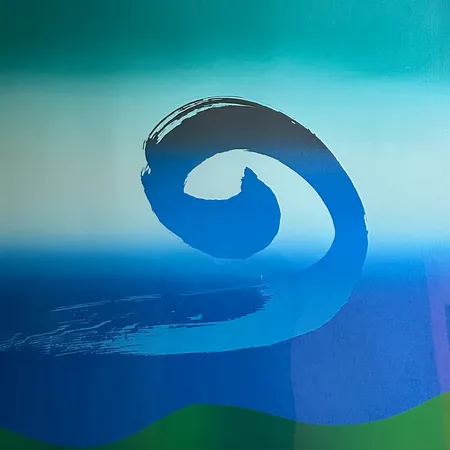 Tavla, Curt Hillfon, Vågrörelse, Litografi 56/110, ca 82cm x 61,5cm, professionell ramning. Skickas med postpaket.