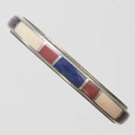 Armband Cuff, stenintarsia, ca Ø53mm, bredd ca 9mm, 925/1000 sterling silver Vikt: 36,1 g