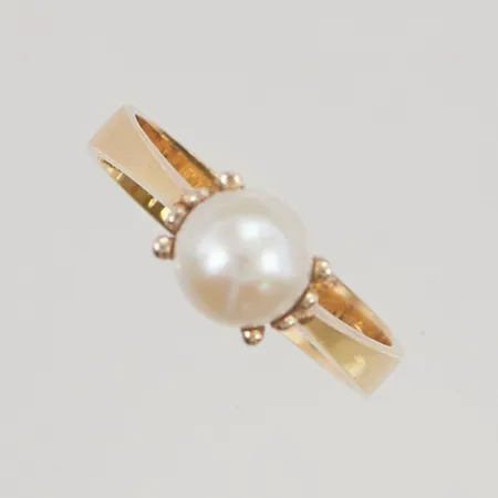 Ring Stigbert stl:17½ odlad pärla ca 7mm 18K 3,5g.