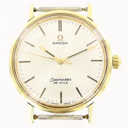 Herrur Omega Seamaster De Ville stål/guld på stål manuell 34mm, originalglas med repor, gravyr, inga tillbehör.